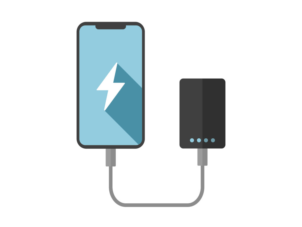 充電中の携帯電話